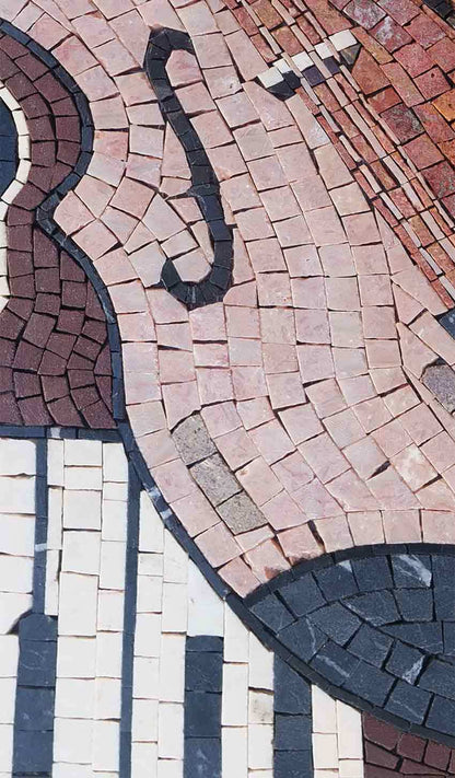 Violin and Piano Keys Mosaic Art