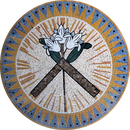 Floret Cross Mosaic Medallion