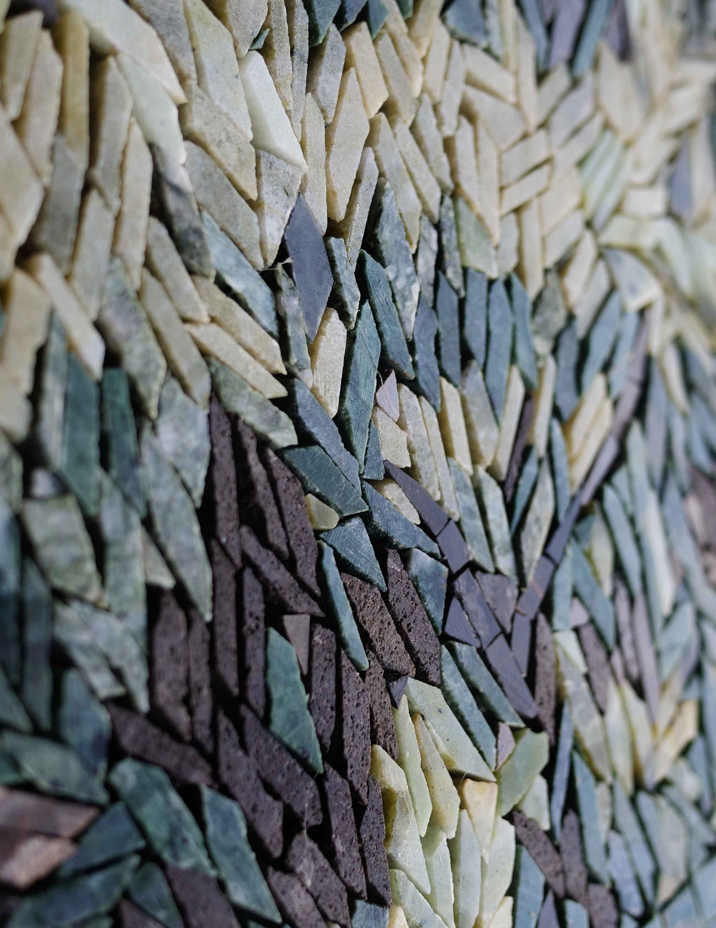 Peaceful Landscape with Domed Architecture Mosaic - Handcrafted Stone Art Reflecting Middle Eastern Scenery