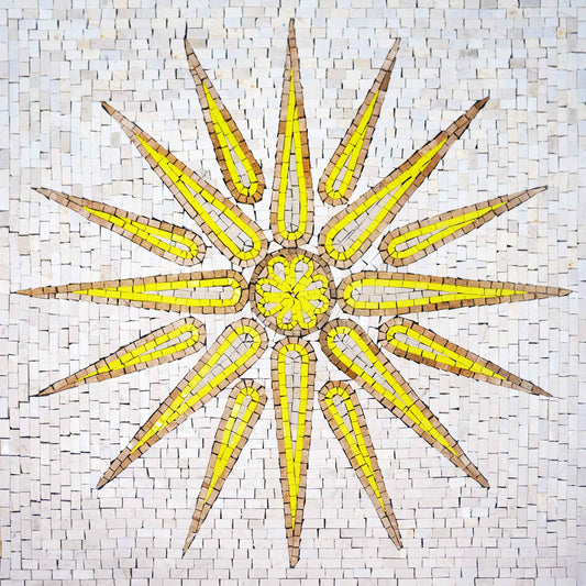 Radiant Starburst Mosaic Art - Celestial Inspired Motif