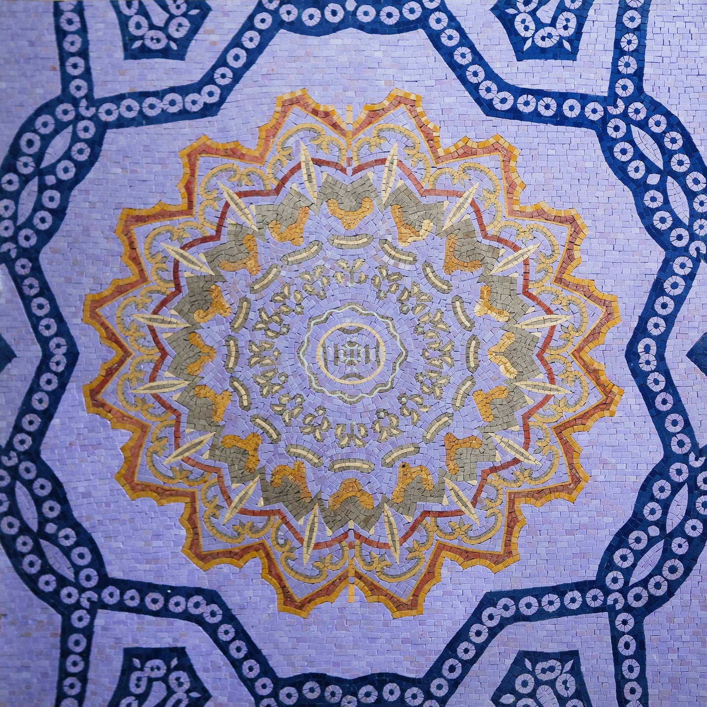 Intricate Multi-Layered Geometric Star Mosaic Art