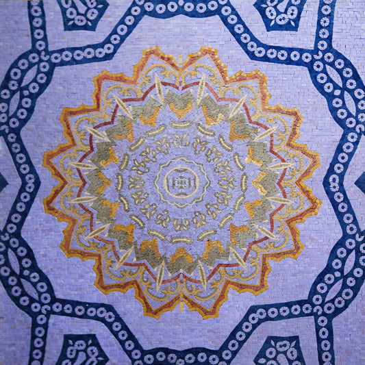 Intricate Multi-Layered Geometric Star Mosaic Art