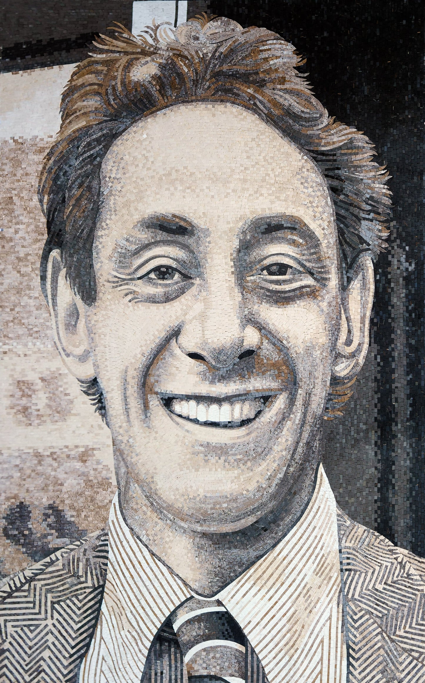 Radiant Smile: Intricately Crafted Portrait Mosaic Art