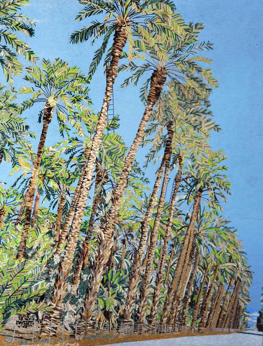 Oasis Dreams: A Palm Grove Mosaic