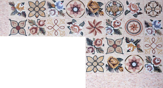 Handcrafted Mosaic Floor Panel - Custom Design