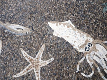 Marine Life Mosaic Art: Octopus, Squid, and Underwater Creatures