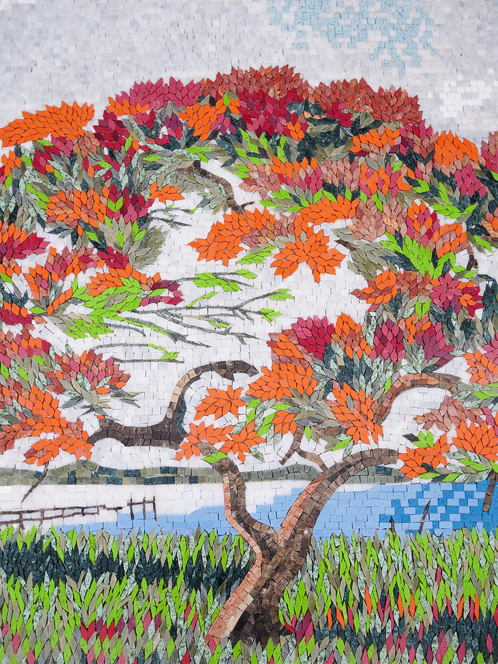 Flamboyant Bloom: A Tropical Mosaic Paradise