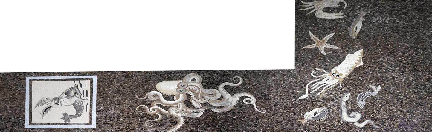 Marine Life Mosaic Art: Octopus, Squid, and Underwater Creatures