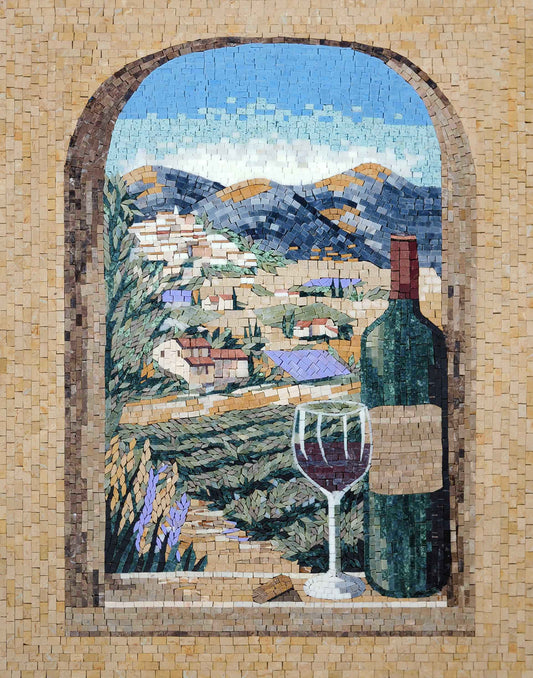 Tuscan Vista: A Mosaic Window to Wine Country