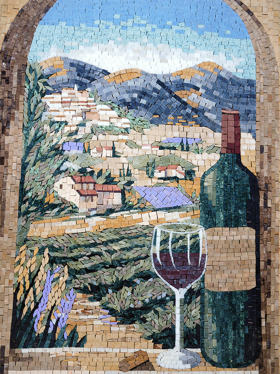 Tuscan Vista: A Mosaic Window to Wine Country
