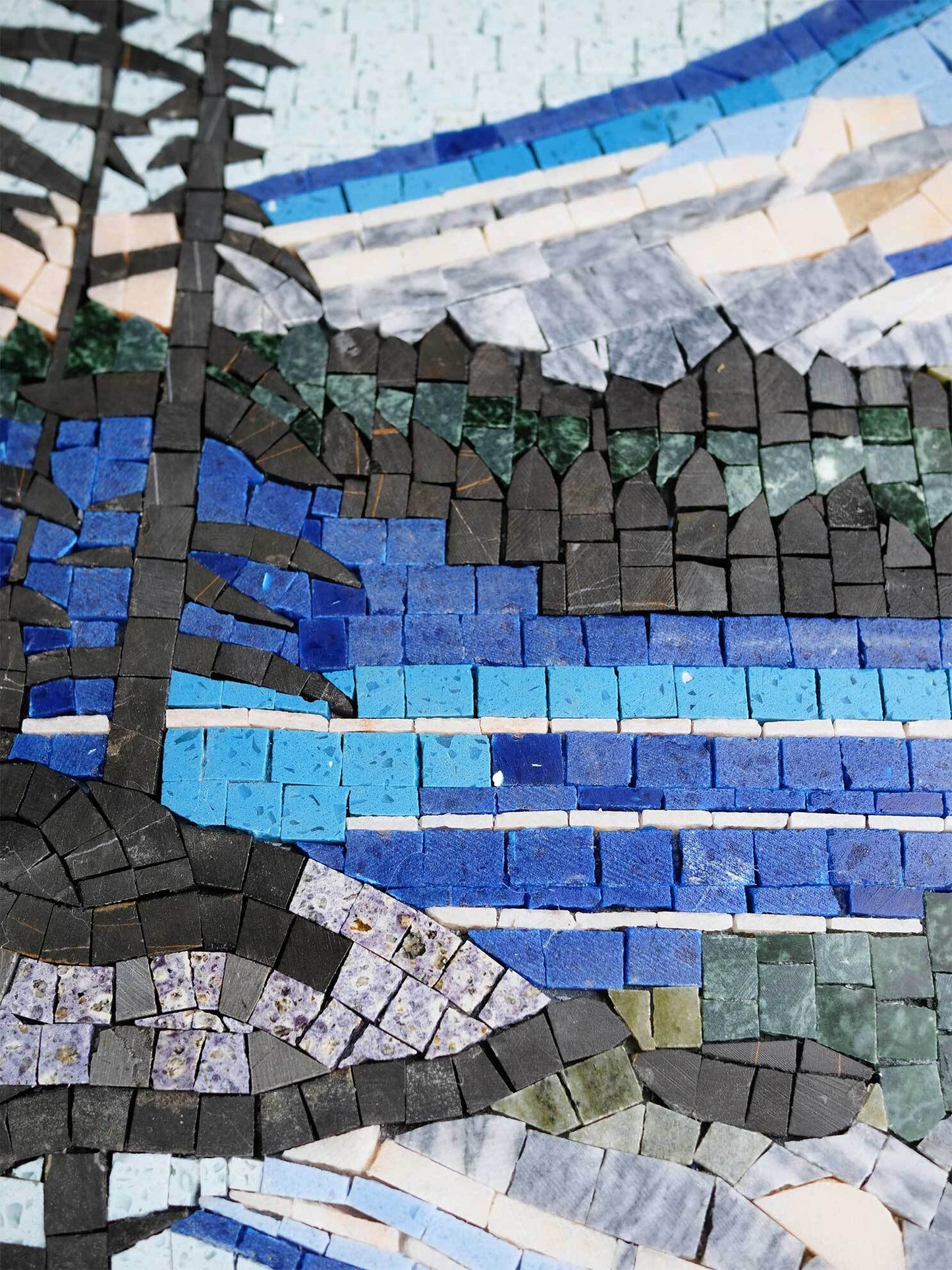 Mountain Majesty Reflected: Lakeside Mosaic