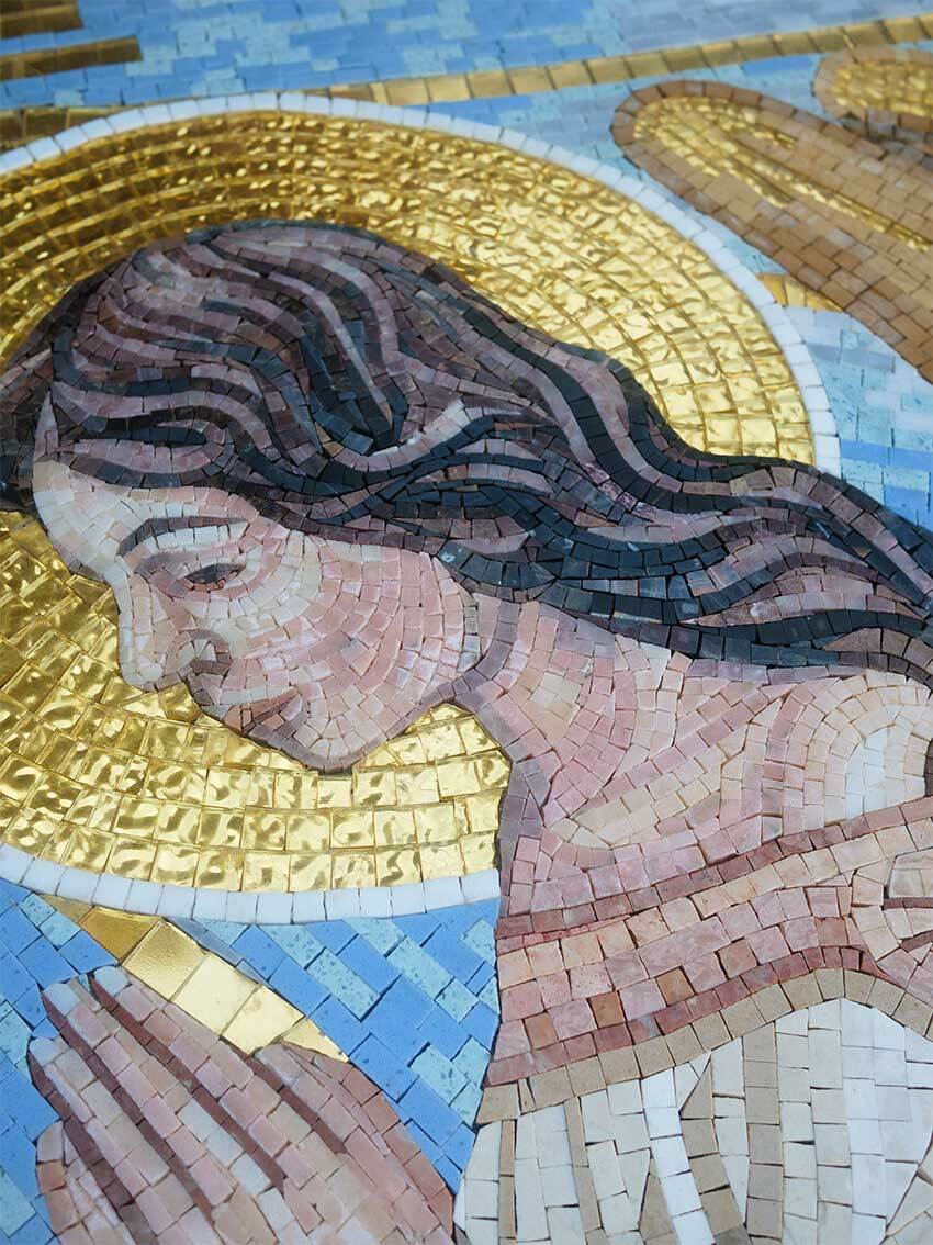 Praying Angels Divine Light Mosaic Art | Spiritual & Celestial Wall Decor
