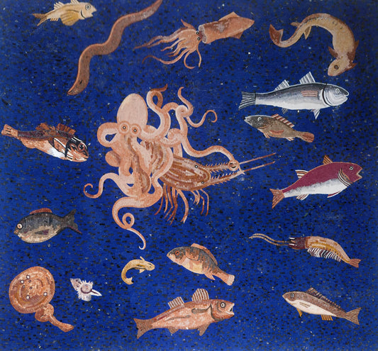 Ancient Roman Marine Life Mosaic: A Deep Sea Masterpiece