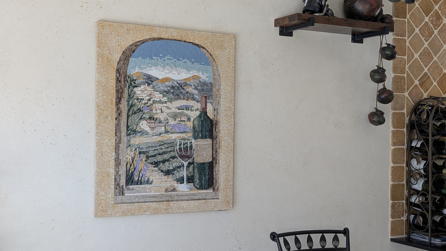 Tuscan Vista: A Mosaic Window to Wine Country