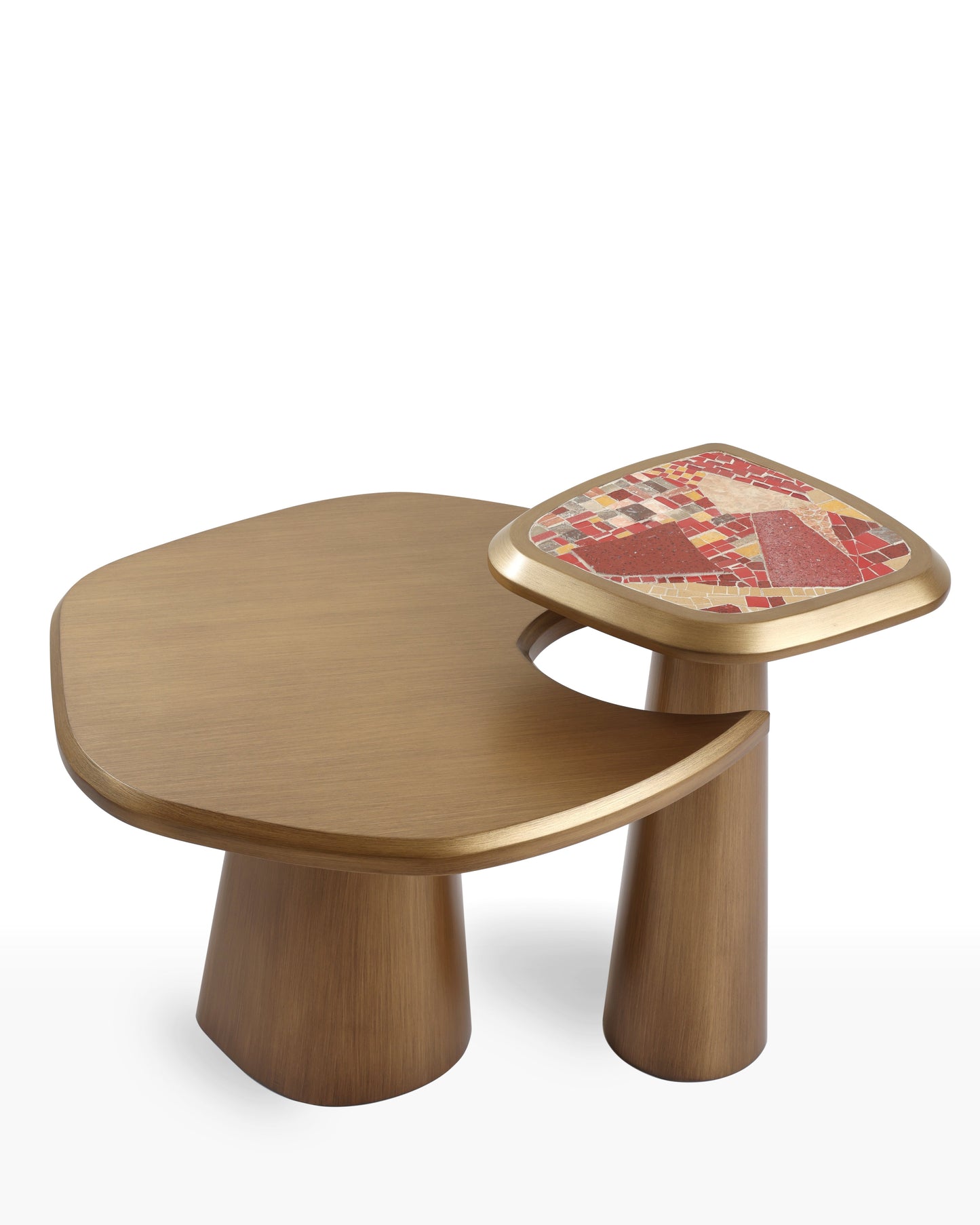 Opulent Mosaic Inlay Side Table Duo - Coffee Table Set