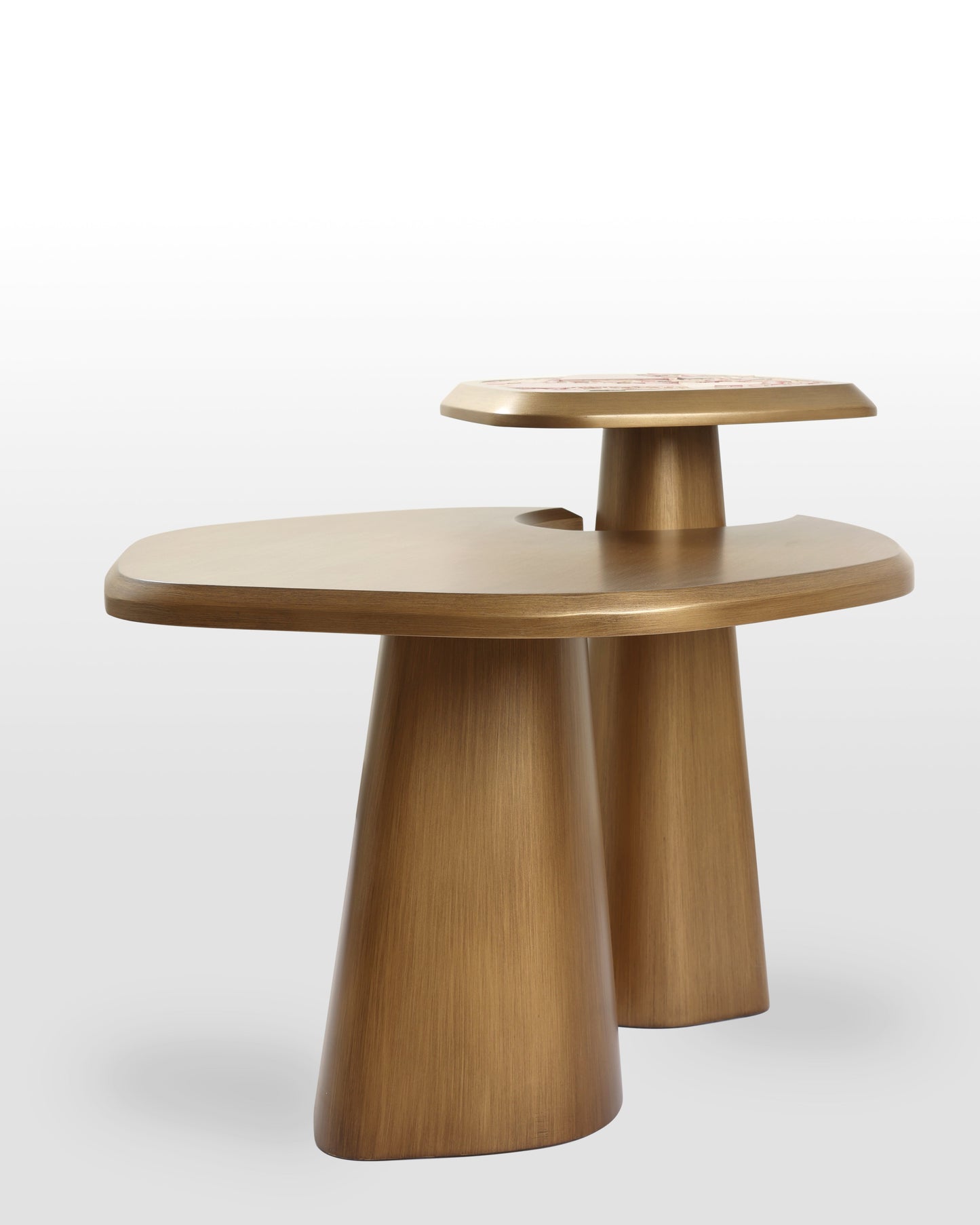 Opulent Mosaic Inlay Side Table Duo - Coffee Table Set