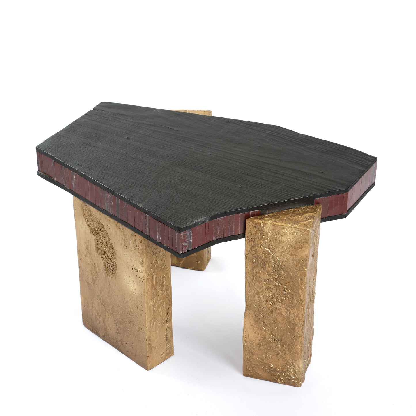 Handcrafted Mosaic Wood Side Table - Luxe Statement Piece