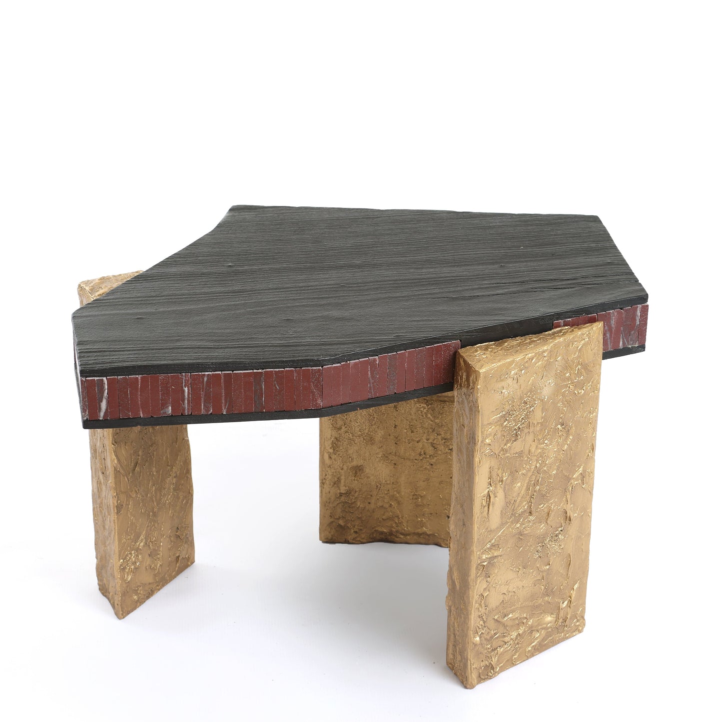 Handcrafted Mosaic Wood Side Table - Luxe Statement Piece