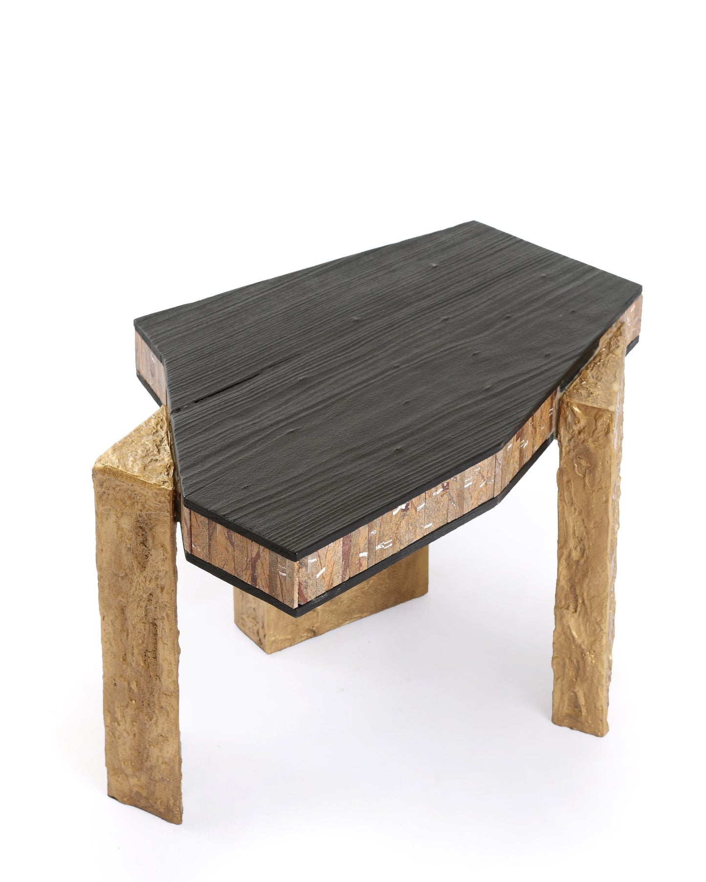 Handcrafted Mosaic Wood Side Table - Luxe Statement Piece