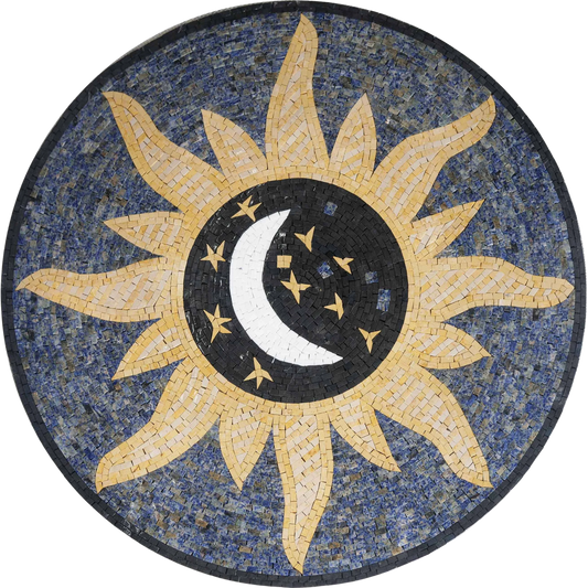 Celestial Mosaic - Moon Sun & Stars