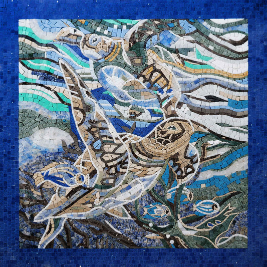 Deep Sea Turtle Mosaic Art