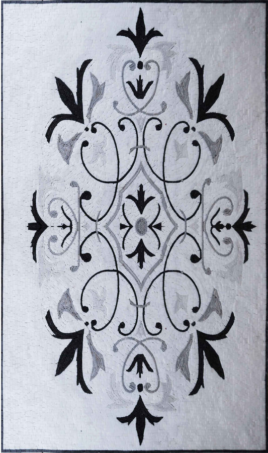 Geometric Mosaic Art - B&W Rug