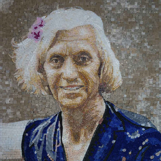 Mosaic Artwork - Old Lady Portrait