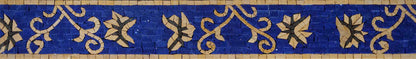 Mosaic Border - Blue & Neutral Design