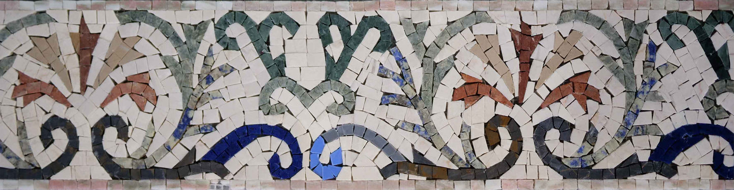 Mosaic Border - Patterned Flowers