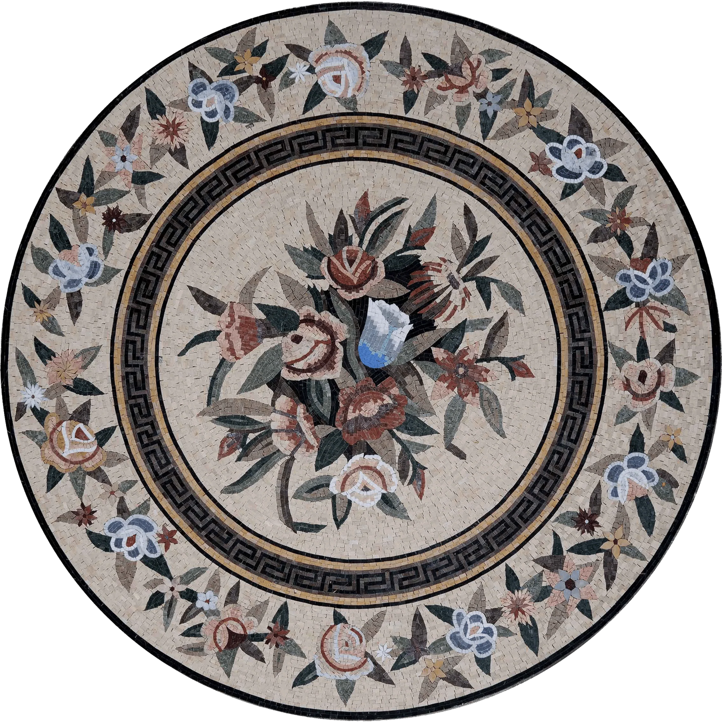 A Floral Maze - Flower Mosaic Medallion