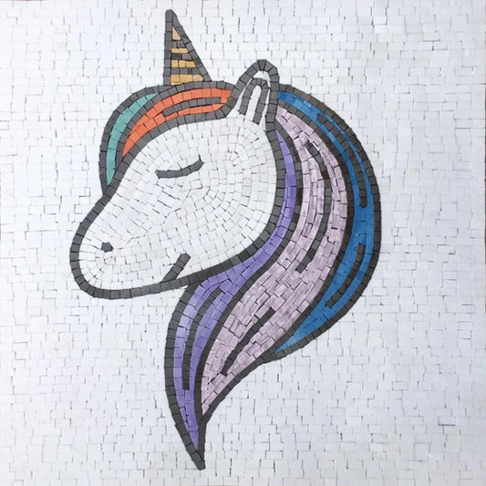 Abstract Colorful Unicorn Mosaic Artwork