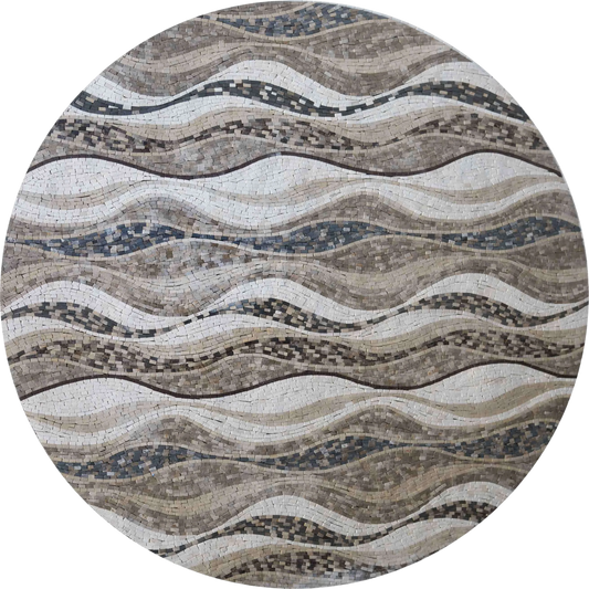 Mosaic Medallion - Beige Waves