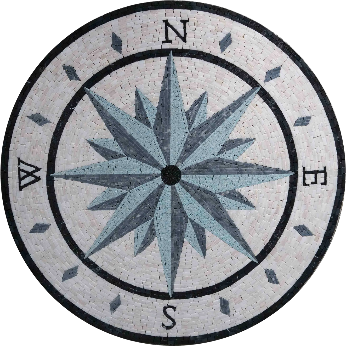 Mosaic Medallion - Blue Shades Compass
