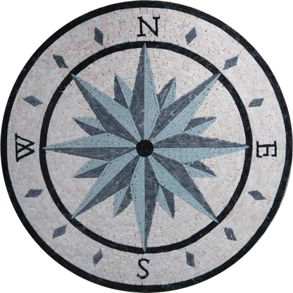 Mosaic Medallion - Blue Shades Compass