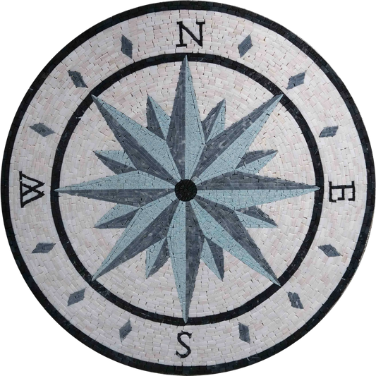 Mosaic Medallion - Blue Shades Compass