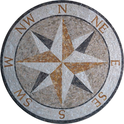 Mosaic Medallion - Double Compass
