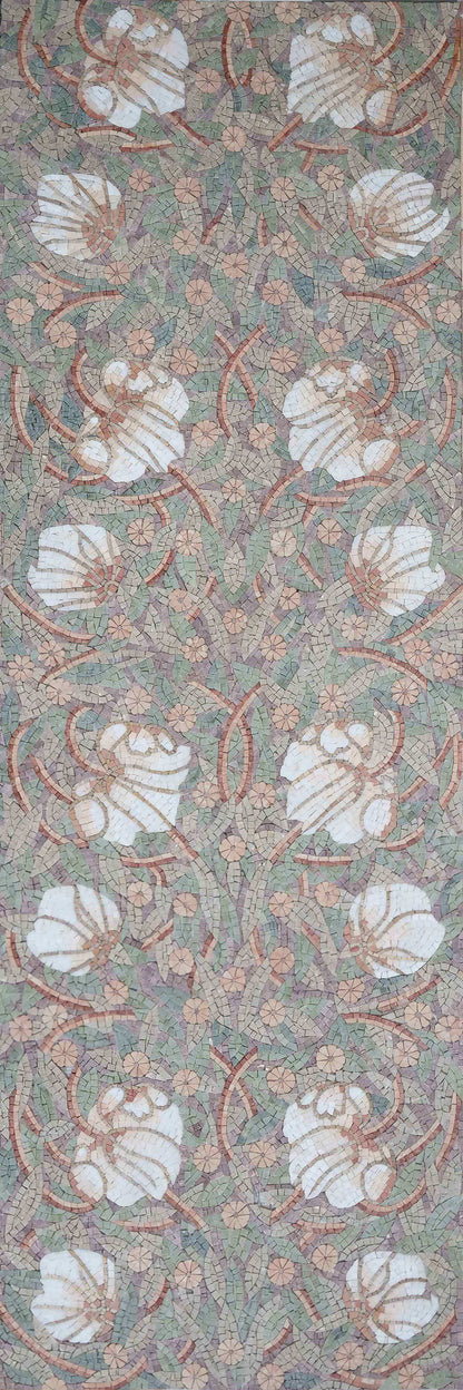 Mosaic Pattern - White Flowers