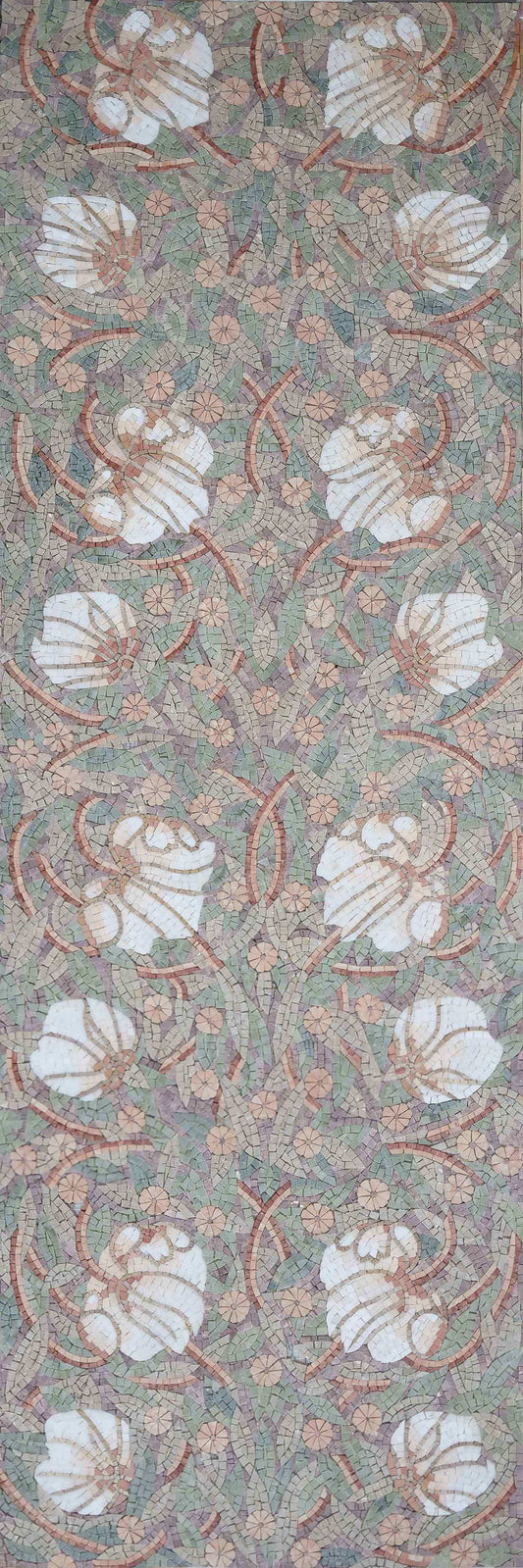 Mosaic Pattern - White Flowers