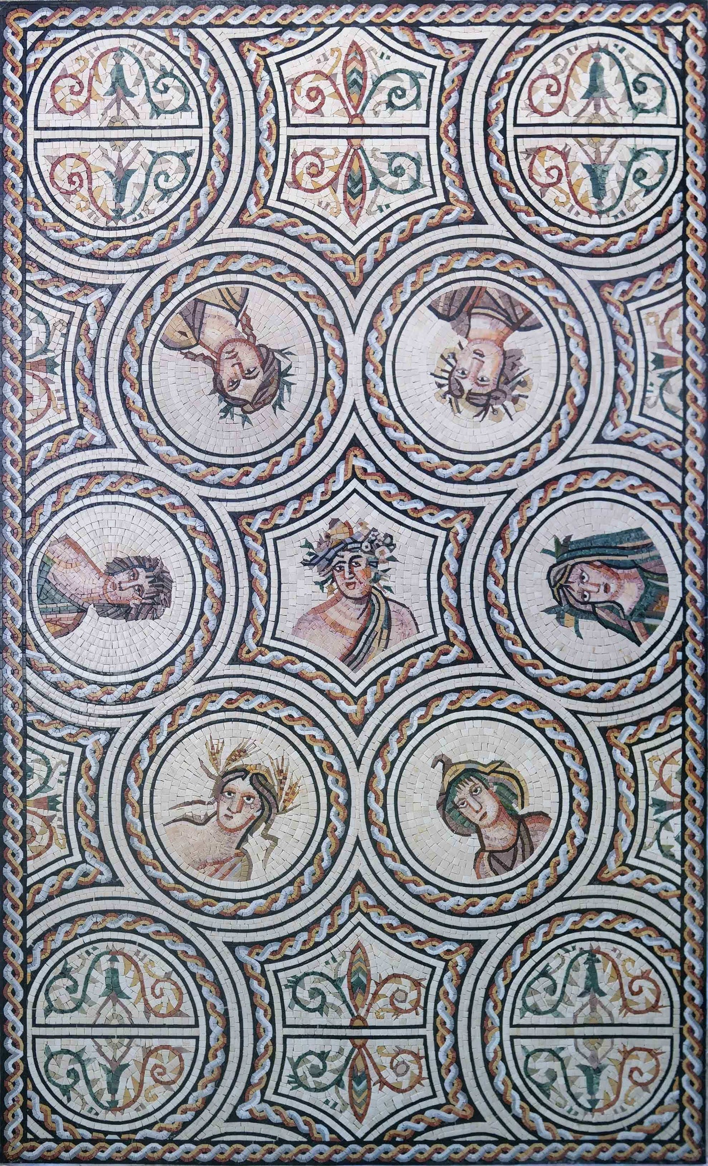 Mosaic Rug - Medallion Ancient Figures