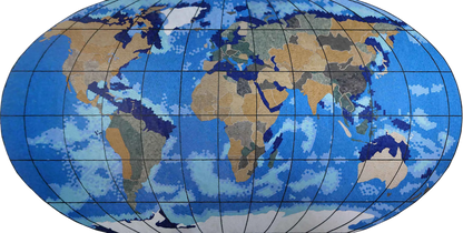 Mosaic Wall Art - Detailed World Map