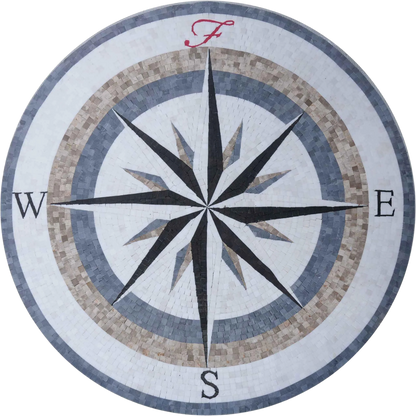 Mosaic Wall Art - The F Compass