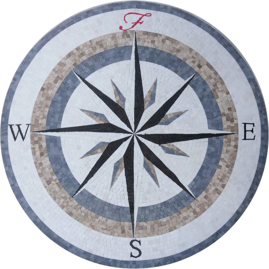 Mosaic Wall Art - The F Compass