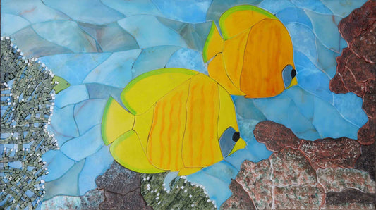 Mosaic Wall - Two Yellow Fish