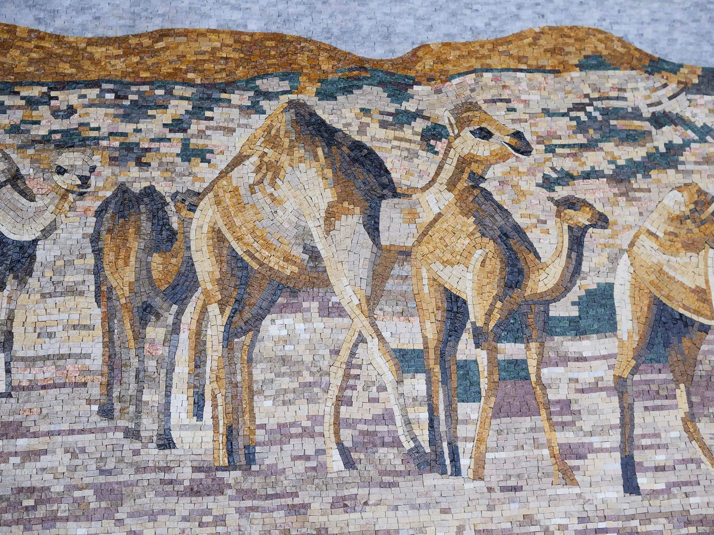 A Flock of Camels Mosaic Art