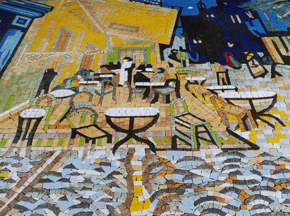 "Cafe Terrace at Night" Vincent van Gogh - Mosaic Art Reproduction