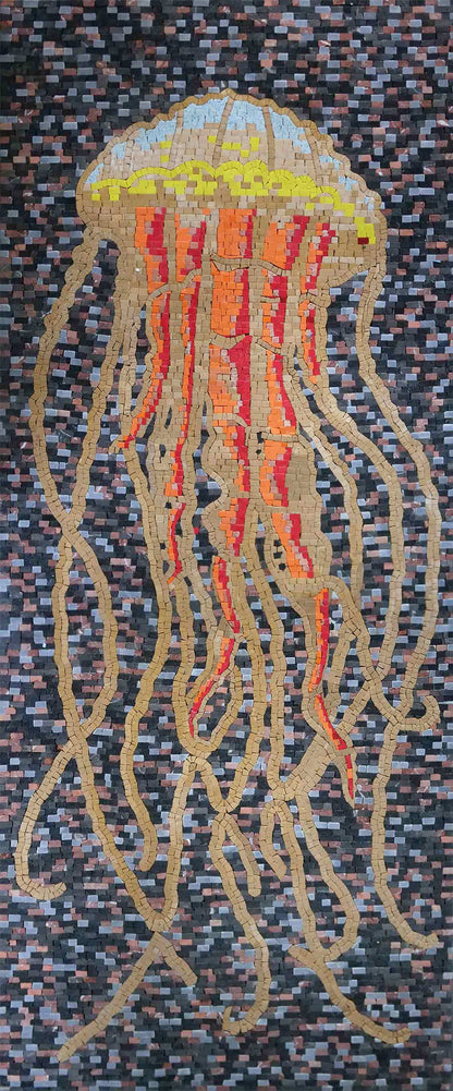 Nautical Mosaic - Orange Jellyfish