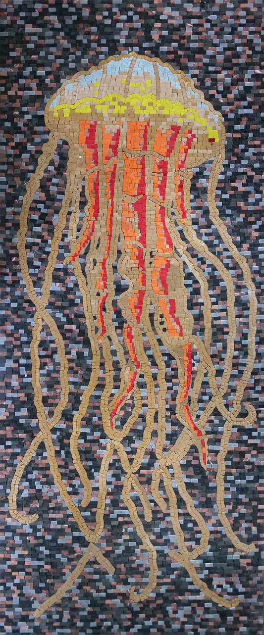 Nautical Mosaic - Orange Jellyfish