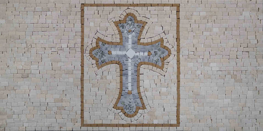 Religious Art Mosaic - Grey Cross