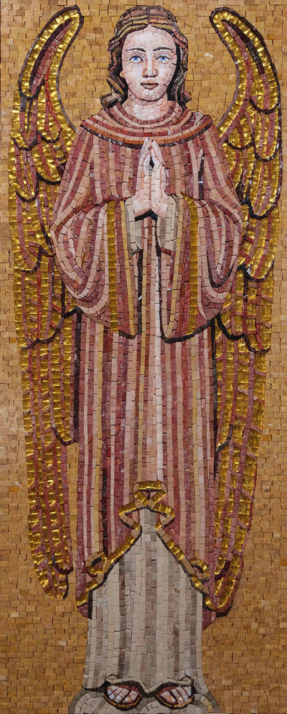 Religious Mosaic Art - The Blue Eyes Angel