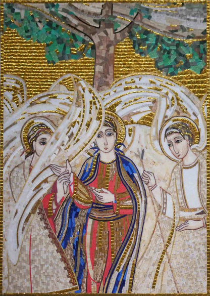 Saint and Angels - Religious Art Mosaic